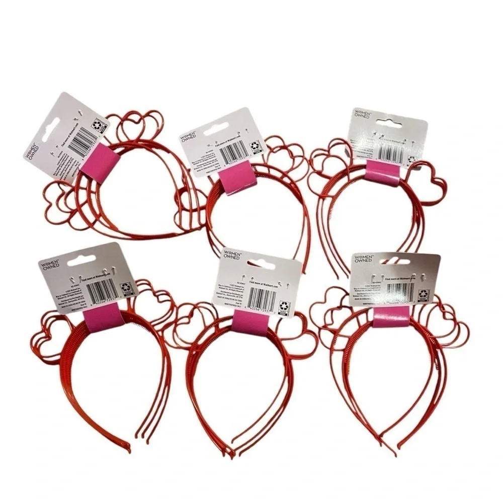 21 Heart Shaped Head Bands Valentine’s Day Giveaway Classroom NEW Red Kids